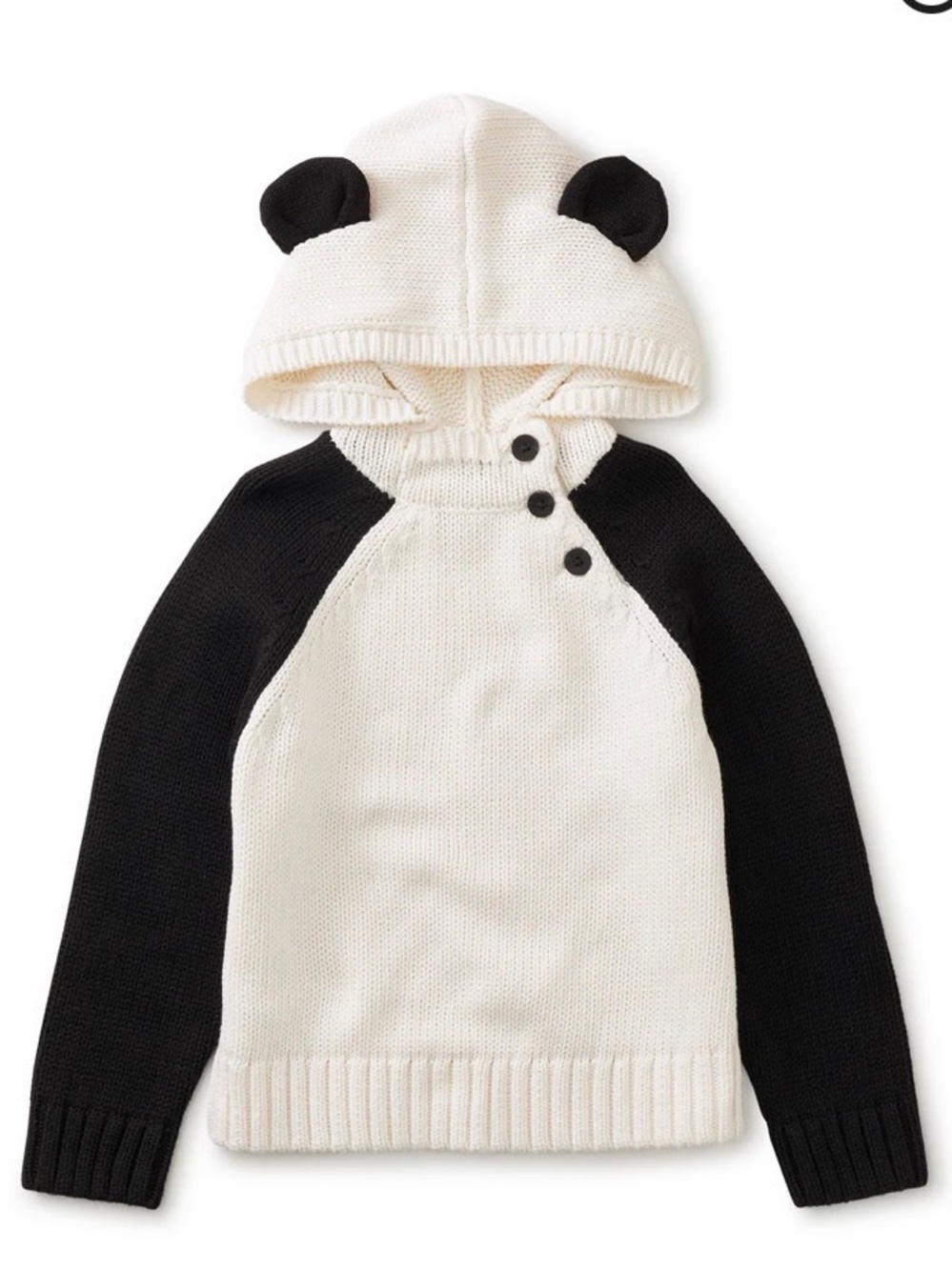 Tea Collection Panda Hooded Kids Sweater Kids 2-3 Cotton‎ NEW